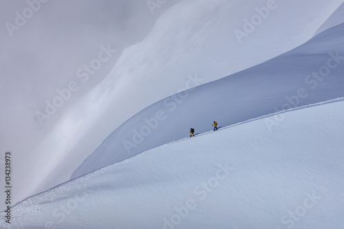 Climbers on the Mont Blanc massif