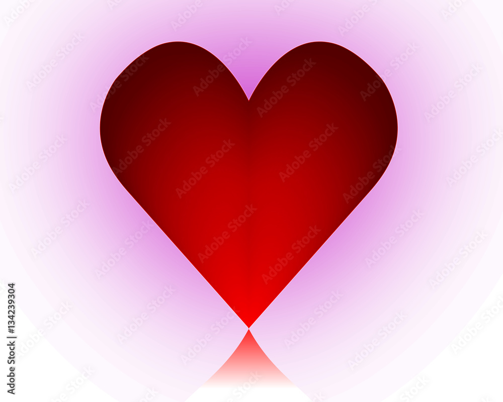 red heart on a purple background