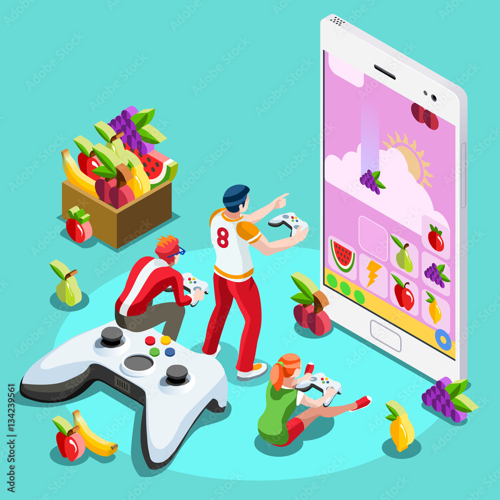 Mobile games apps. Smartphone game, online gaming industry vector  illustration Stock Vector Image & Art - Alamy