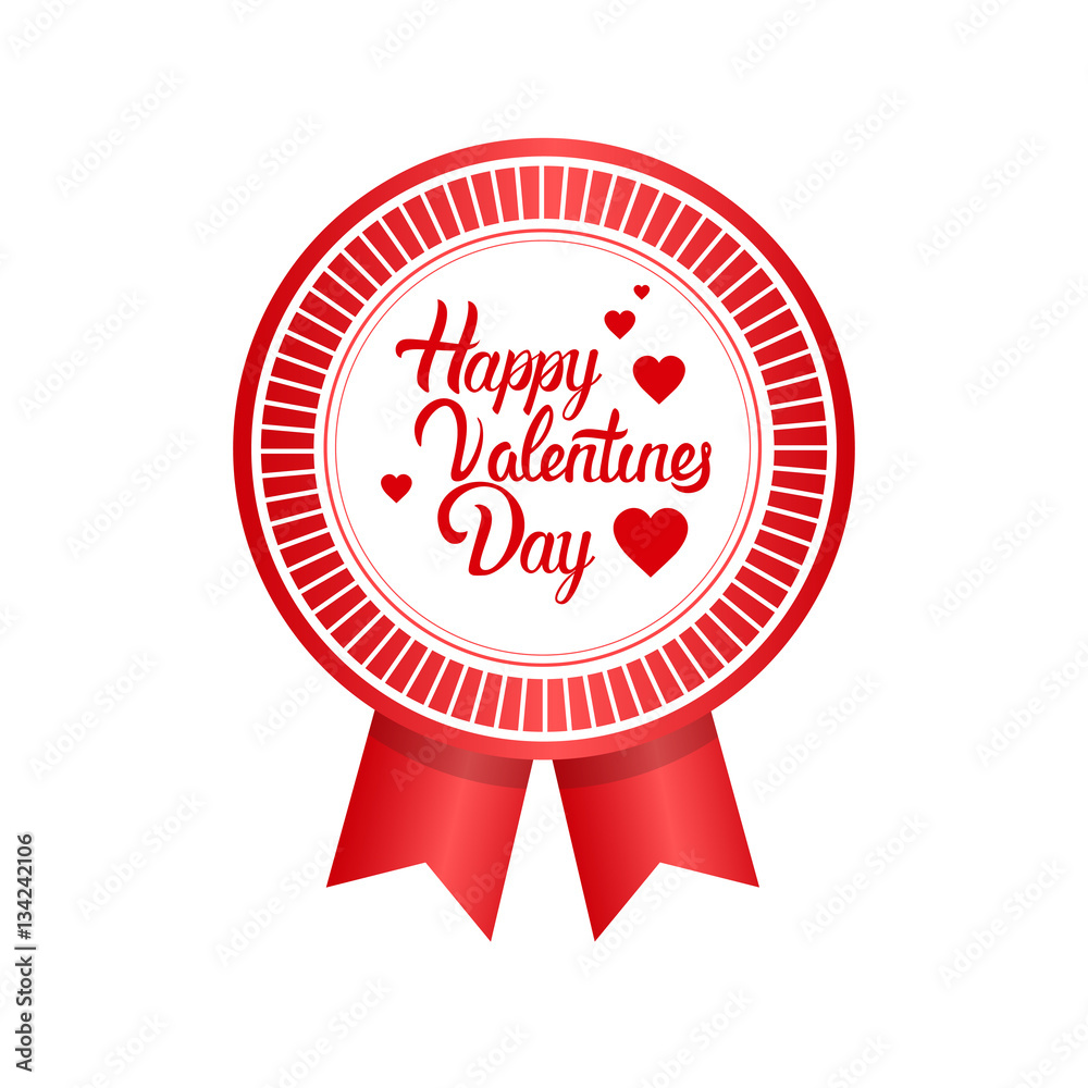 Valentine Day Gift Card Holiday Love Icon Stamp Flat Vector Illustration Valentine Day Gift Card Holiday Love Icon Stamp Flat Vector Illustration