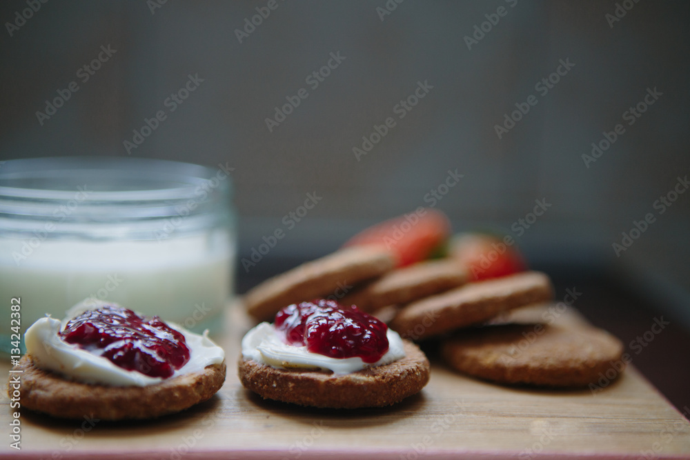Sweet cookies with jam
