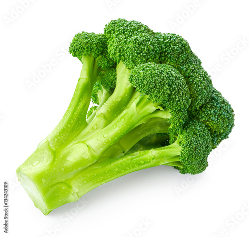Fresh broccoli with drops of water