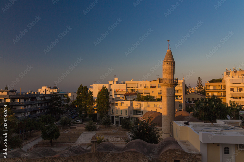 Rethymno, Greece - July 28, 2016: Panoramiv view to Rethymno