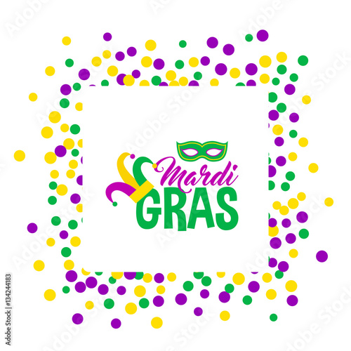 Bright abstract dot mardi gras pattern