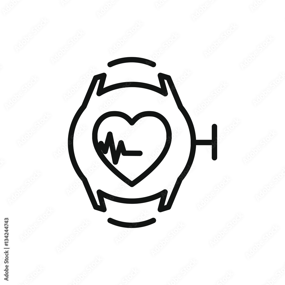heartbeat watch icon illustration heartbeat watch icon illustration