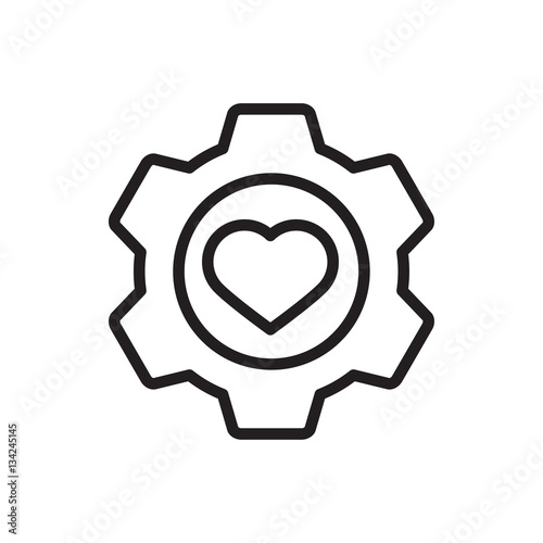heart in gear icon illustration