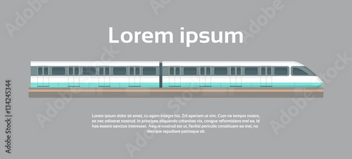 Subway Tram Modern City Public Transport, Underground Rail Road Station Flat Vector Illustration