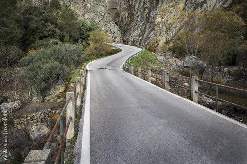 a paved road at Barragem de Santa Luzia dam, Pampilhosa da Serra municipality, Coimbra District, Portugal photo