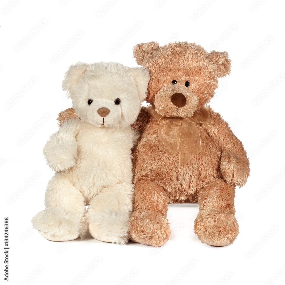 white and brown teddy bear that hugs
