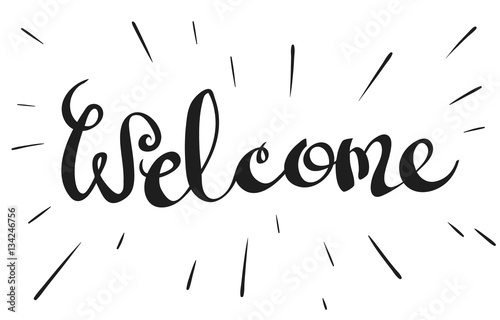 lettering word Welcome