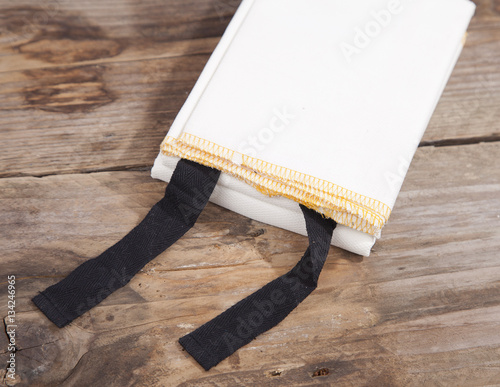 Fireblanket on wooden background