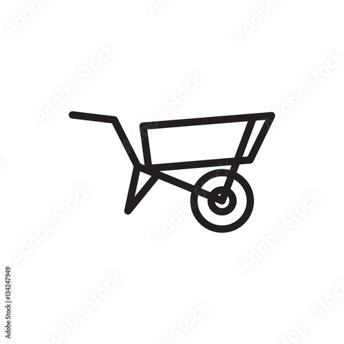 wheel barrow icon illustration