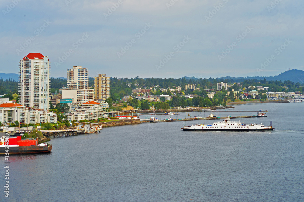 Naklejka premium Ferry transporting cars and people from Seattle to Vancouver