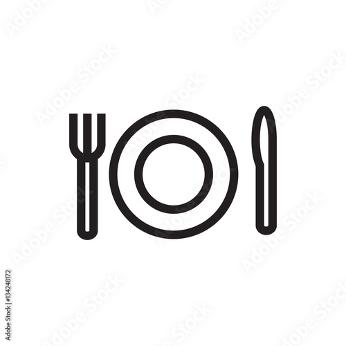 plate fork and spoon icon illustration