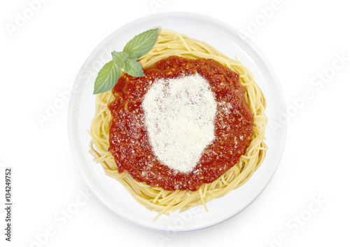 Dish of pasta with parmesan cheese shaped as Sierra Leone.(serie