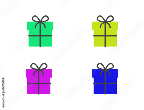 Vector flat gift boxes set