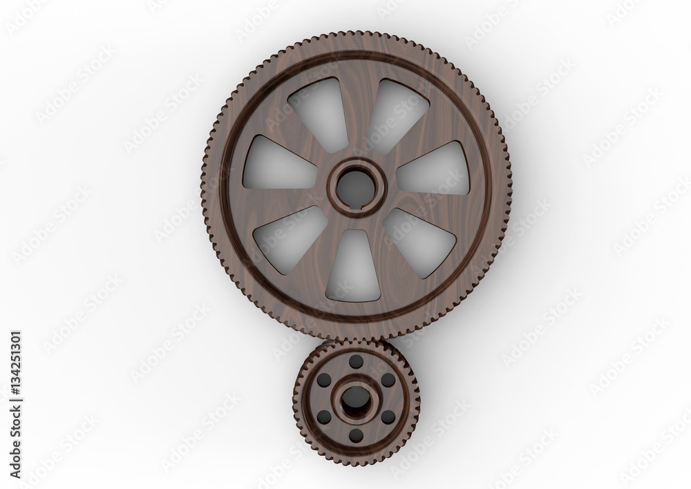 Fototapeta premium 3D render - gear assembly sculpture