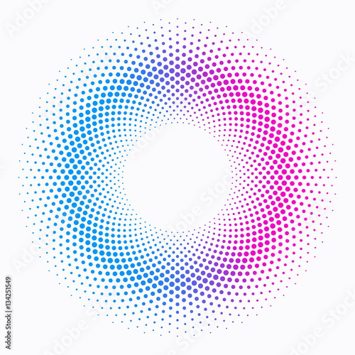 Polka Dot Circle #Blue and red_Cool and Warm