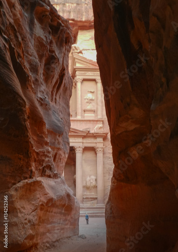Petra treasury view between rocks