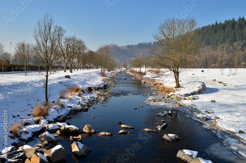 Dreisam in Freiburg im Winter