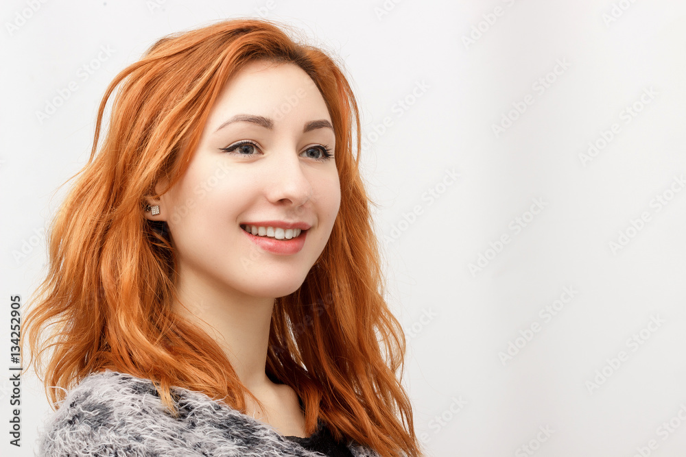 Naklejka premium Beautiful Girl with Healthy Long Straight Hair