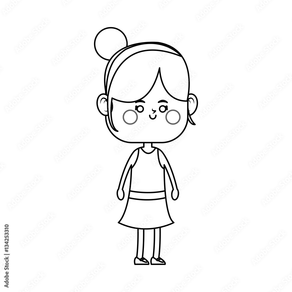 kawaii girl icon over white background. vector illustration kawaii girl icon over white background. vector illustration