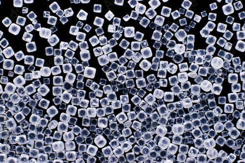 Plakat table salt close up macro microscopic view cubes crystals