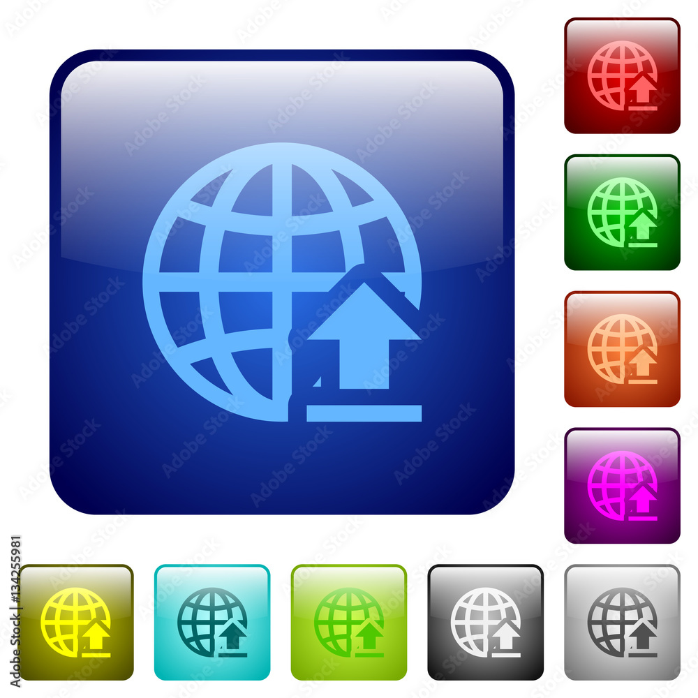 Upload to internet color square buttons Upload to internet color square buttons