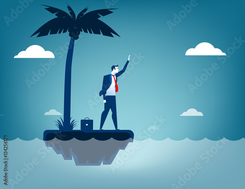 Businessman castaway