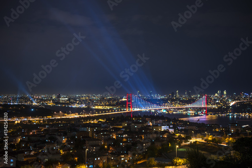 Istanbul bosphorus bridge at night