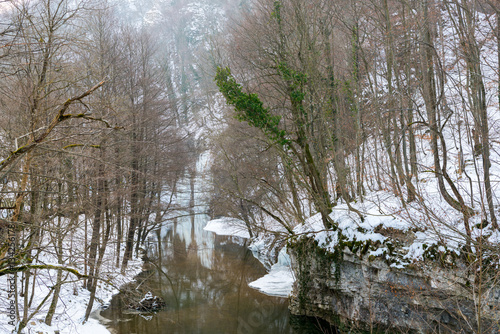 Winter scene in Bozovici Romania photo