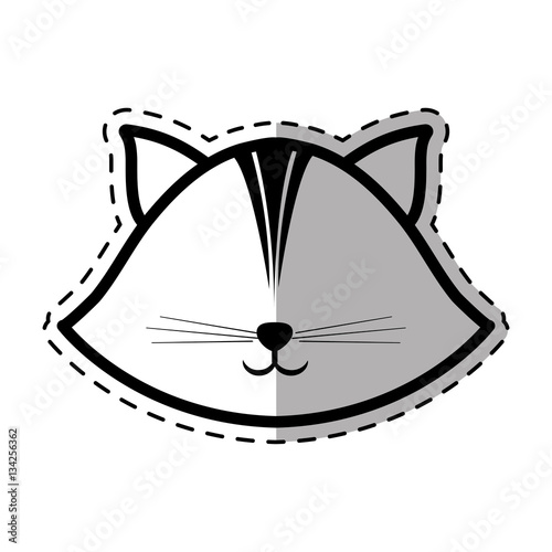 face cat feline animal dot line shadow vector illustration eps 10