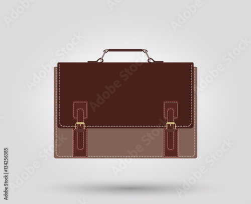 Business briefcase. Suitcase, bag for documents. Vector illustration.