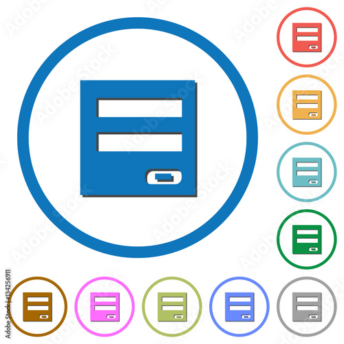 Login panel icons with shadows and outlines