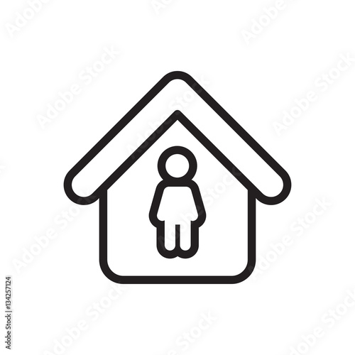 man in home icon illustration