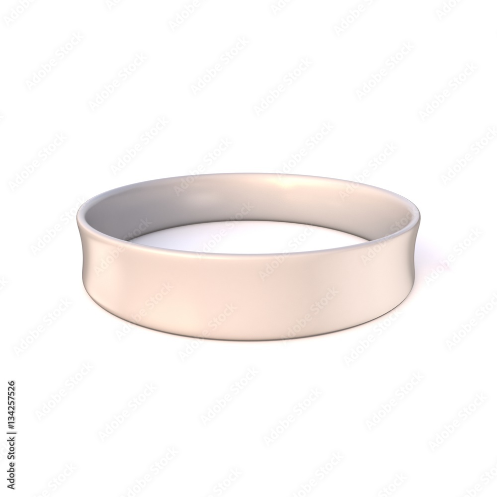 White rubber bracelet. 3D White rubber bracelet. 3D
