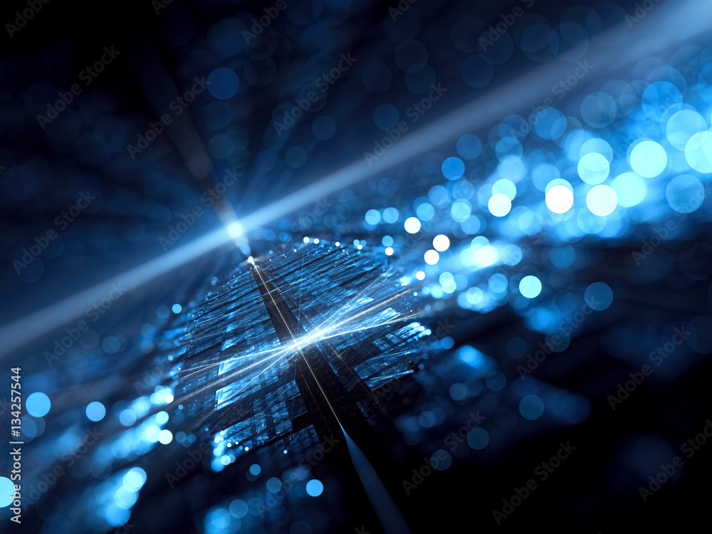 Naklejka premium Blurred perspective background - abstract digitally generated im