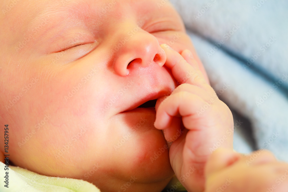 Little newborn baby sleeping in pajamas Little newborn baby sleeping in pajamas