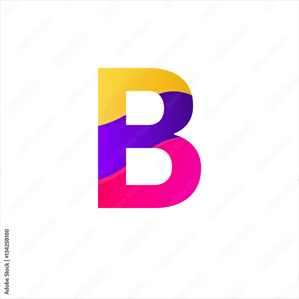 Abstract B letter icon funny flat sign vector logo design Abstract B letter icon funny flat sign vector logo design