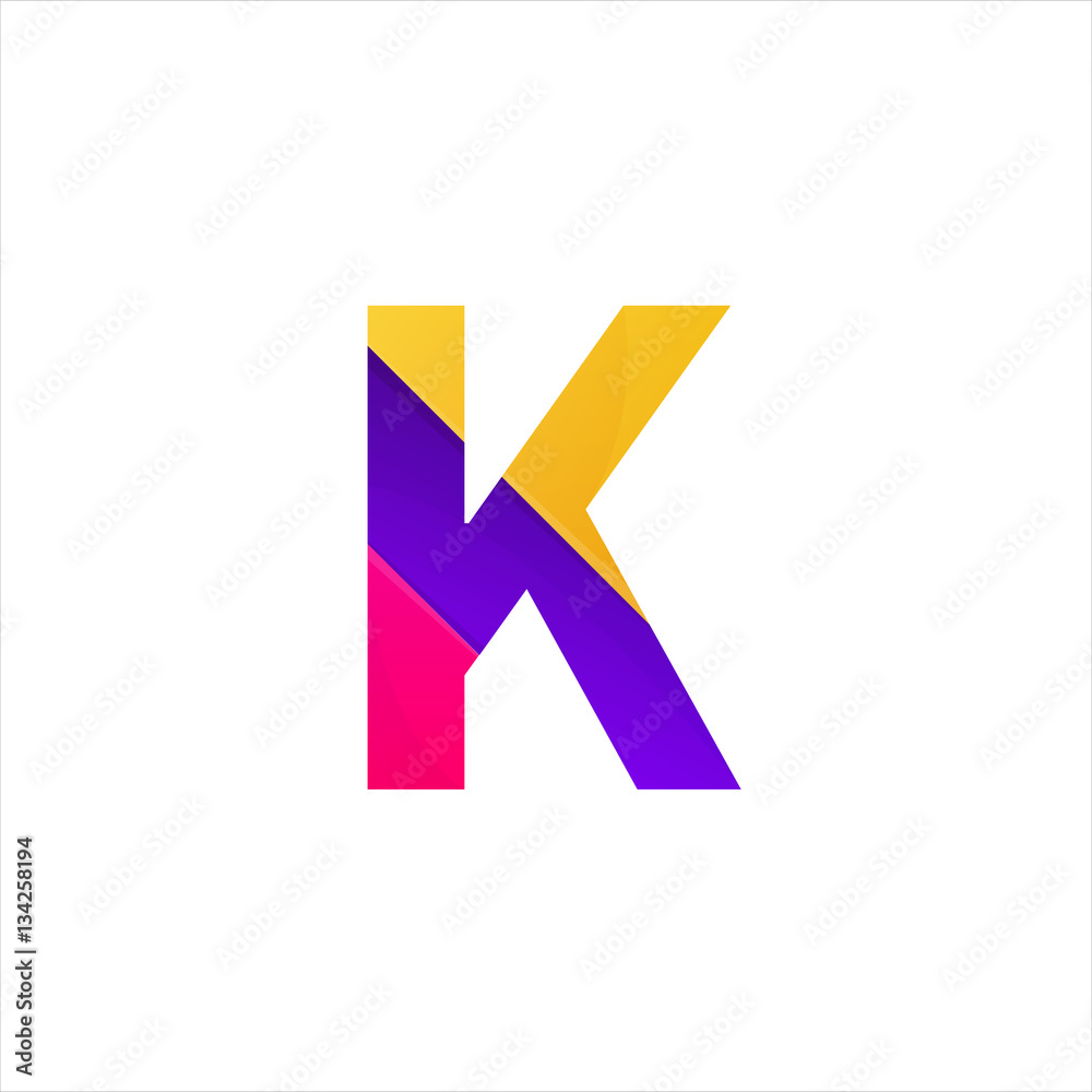 Abstract K letter icon funny flat sign vector logo design Abstract K letter icon funny flat sign vector logo design