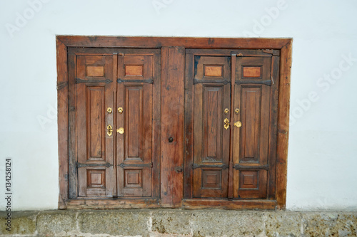 Photography window closed paired wooden doors