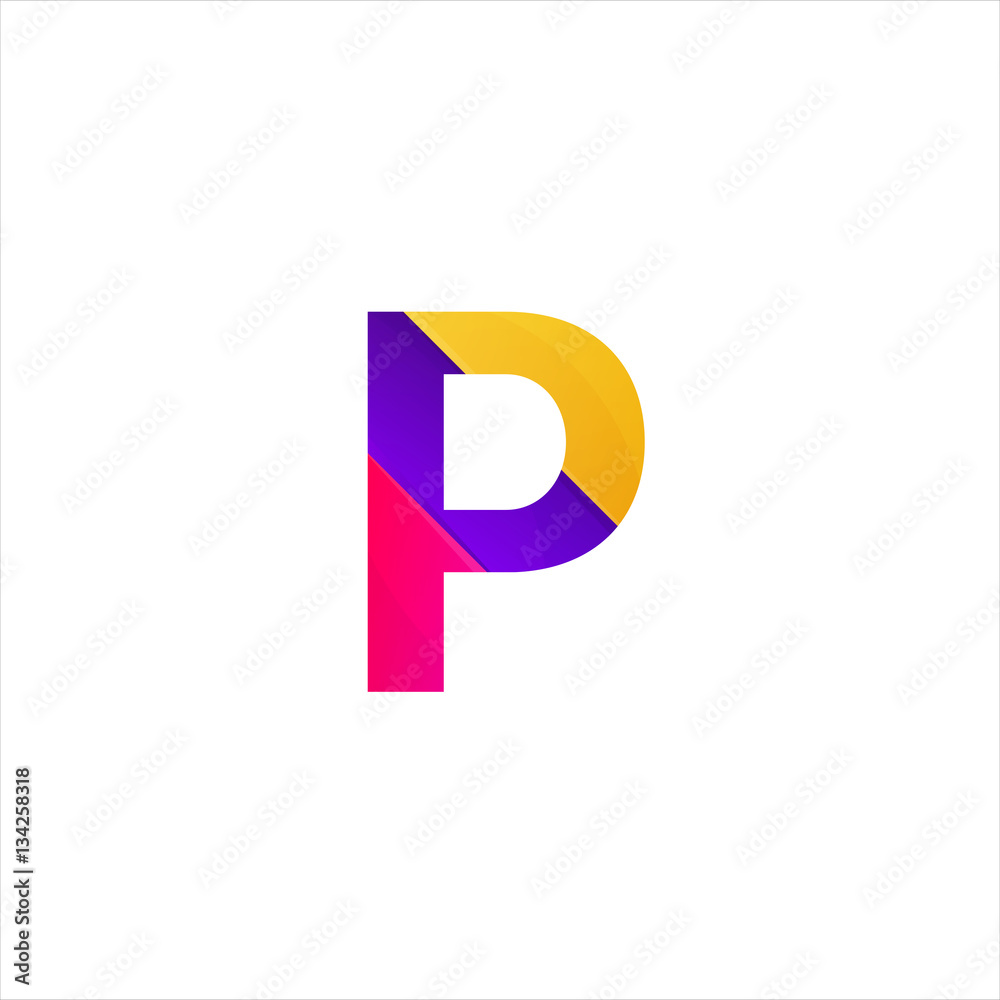 Abstract P letter icon funny flat sign vector logo design Abstract P letter icon funny flat sign vector logo design