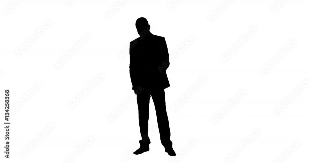 Silhouette of stressed businessman Silhouette of stressed businessman