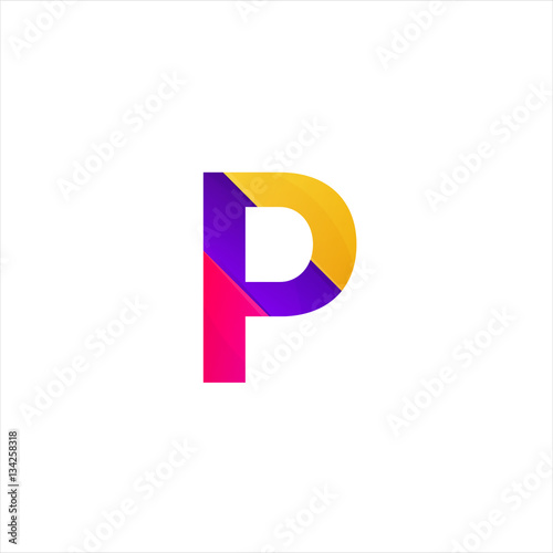 Free Download Abstract P letter icon funny flat sign vector logo design - GFXLoad