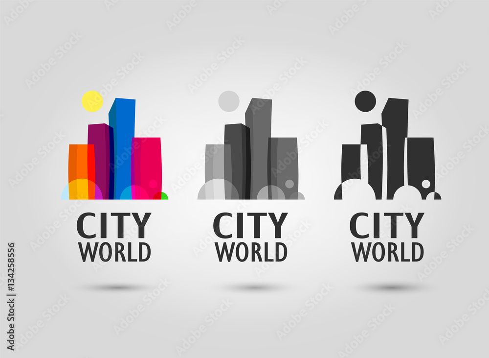 Abstract City Logo flat