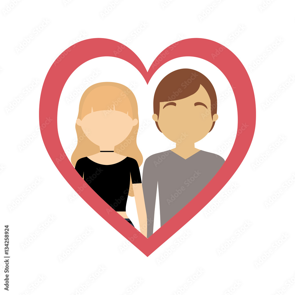 couple love frame heart fashion style vector illustration eps 10 couple love frame heart fashion style vector illustration eps 10