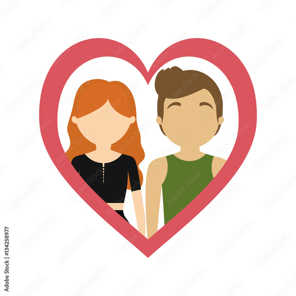 couple love frame heart romance emotion vector illustration eps 10