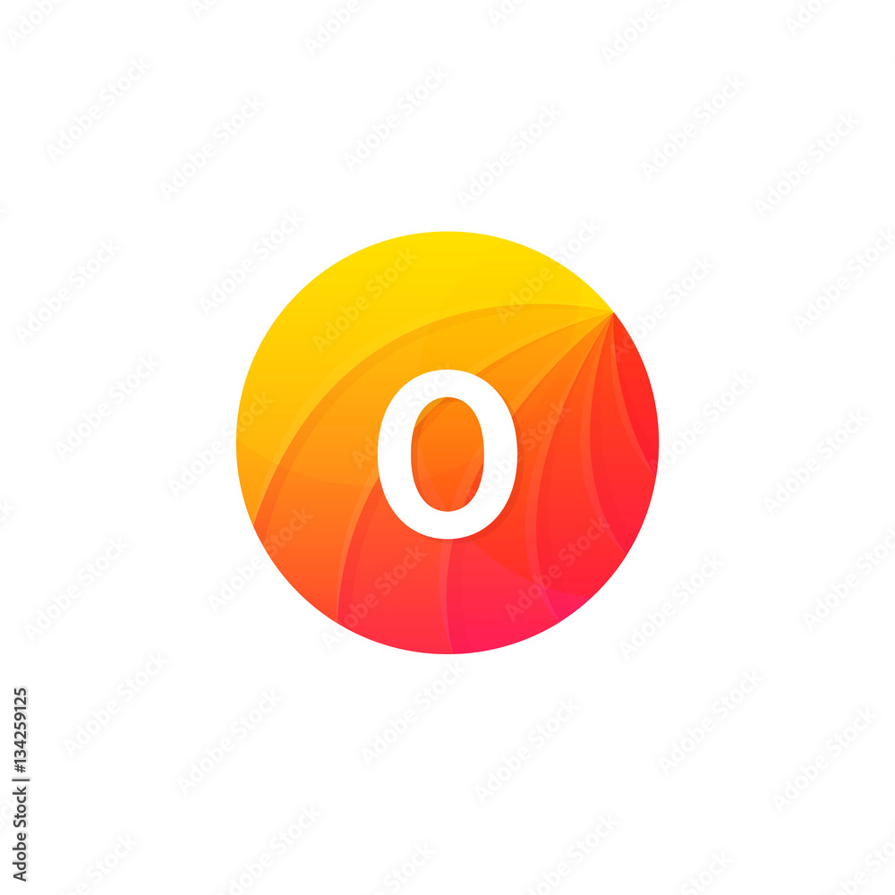 Abstract flat circle O logo letter symbol sign company icon vect Abstract flat circle O logo letter symbol sign company icon vect