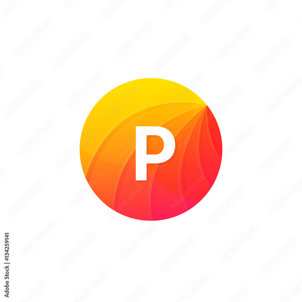 Abstract flat circle P logo letter symbol sign company icon vect Abstract flat circle P logo letter symbol sign company icon vect