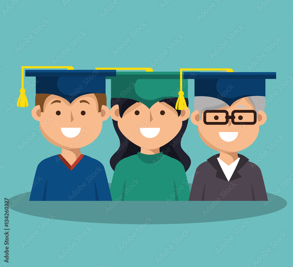 Obraz premium graduated avatar character icon vector illustration design